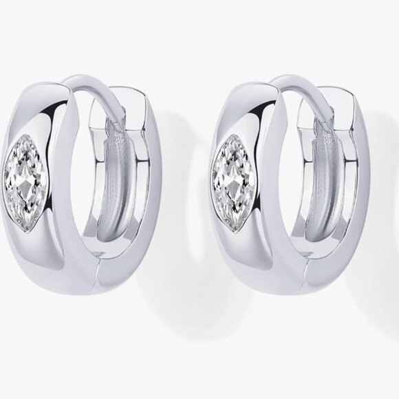 14K Gold White Gold Posts Chunky - Picture 1 of 7